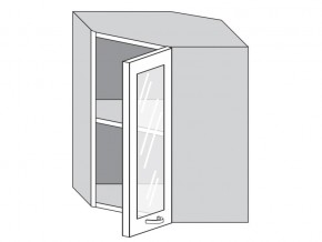 1.60.3у Шкаф настенный (h=720) угловой на 600мм со стекл. дверцей в Карабаше - karabash.mebel74.com | фото