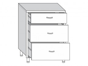 2.60.03 Шкаф-стол на 600мм с 3-мя ящиками в Карабаше - karabash.mebel74.com | фото