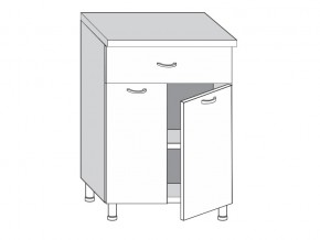 2.60.21 Шкаф-стол на 600мм с 1-м ящиком и 2-мя дверцами в Карабаше - karabash.mebel74.com | фото