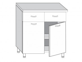 2.80.22 Шкаф-стол на 800мм с 2-я ящиками и 2-мя дверцами в Карабаше - karabash.mebel74.com | фото