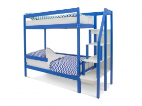 Двухъярусная кровать Svogen с бортиком синий в Карабаше - karabash.mebel74.com | фото