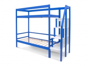 Двухъярусная кровать Svogen с бортиком синий в Карабаше - karabash.mebel74.com | фото 2