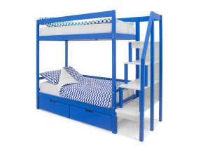 Двухъярусная кровать Svogen с ящиками синий в Карабаше - karabash.mebel74.com | фото 1