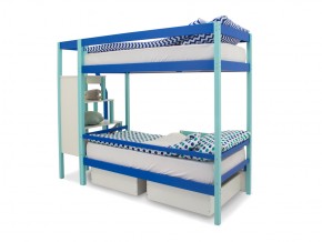 Двухъярусная кровать Svogen с ящиками и бортиком мятно-синий в Карабаше - karabash.mebel74.com | фото 4