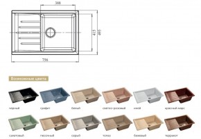 Каменная мойка GranFest Practik GF-P760L в Карабаше - karabash.mebel74.com | фото 2