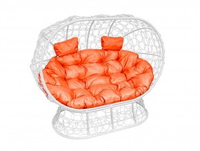 Кокон Лежебока на подставке с ротангом оранжевая подушка в Карабаше - karabash.mebel74.com | фото