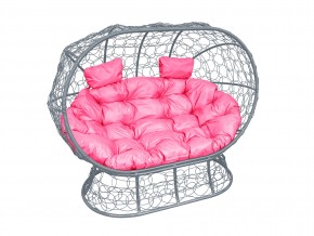 Кокон Лежебока на подставке с ротангом розовая подушка в Карабаше - karabash.mebel74.com | фото
