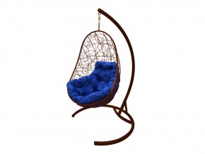 Кокон Овал с ротангом синяя подушка в Карабаше - karabash.mebel74.com | фото