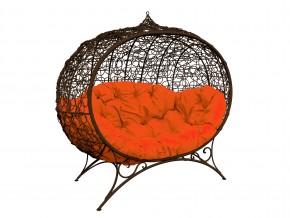 Кокон Улей на ножках с ротангом оранжевая подушка в Карабаше - karabash.mebel74.com | фото