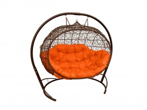 Кокон Улей подвесной с ротангом оранжевая подушка в Карабаше - karabash.mebel74.com | фото