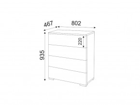 Комод 4 ящика Осло М05 ручка торцевая Цемент светлый в Карабаше - karabash.mebel74.com | фото 2