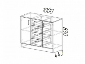 Комод К1000-2Д ЛДСП ясень шимо в Карабаше - karabash.mebel74.com | фото 2