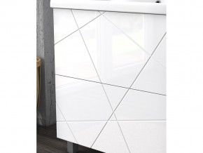 Комплект мебели в ванную Geometry 800 белый с пеналом в Карабаше - karabash.mebel74.com | фото 4