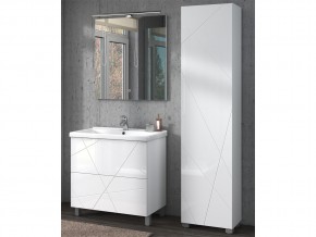 Комплект мебели в ванную Geometry 800 белый с пеналом в Карабаше - karabash.mebel74.com | фото 6