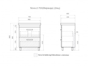 Комплект мебели в ванную Nova 700 2 ящика в Карабаше - karabash.mebel74.com | фото 5