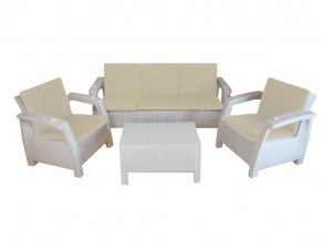 Комплект уличной мебели Yalta Premium Terrace Triple Set белый в Карабаше - karabash.mebel74.com | фото