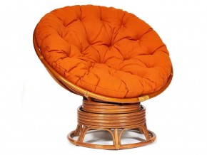 Кресло-качалка Papasan w 23/01 B с подушкой Cognac, ткань Оранжевый в Карабаше - karabash.mebel74.com | фото