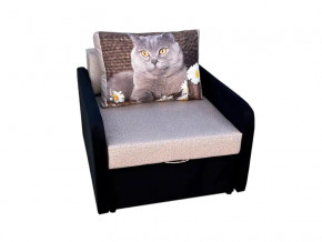 Кресло кровать Канзасик с подлокотниками кот с ромашками-2 в Карабаше - karabash.mebel74.com | фото