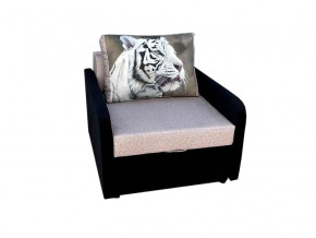 Кресло кровать Канзасик с подлокотниками тигр белый в Карабаше - karabash.mebel74.com | фото 1