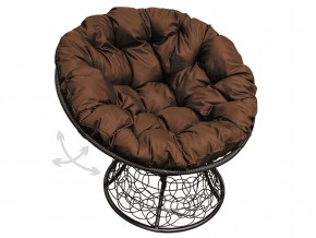 Кресло Папасан пружинка с ротангом коричневая подушка в Карабаше - karabash.mebel74.com | фото 1