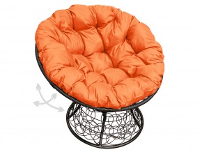 Кресло Папасан пружинка с ротангом оранжевая подушка в Карабаше - karabash.mebel74.com | фото