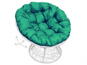 Кресло Папасан пружинка с ротангом зелёная подушка в Карабаше - karabash.mebel74.com | фото