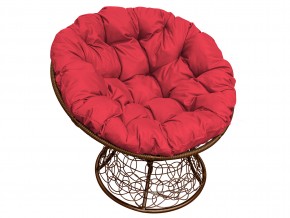 Кресло Папасан с ротангом красная подушка в Карабаше - karabash.mebel74.com | фото