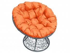 Кресло Папасан с ротангом оранжевая подушка в Карабаше - karabash.mebel74.com | фото