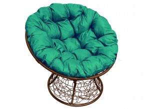 Кресло Папасан с ротангом зелёная подушка в Карабаше - karabash.mebel74.com | фото