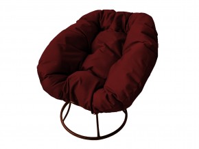 Кресло Пончик без ротанга бордовая подушка в Карабаше - karabash.mebel74.com | фото