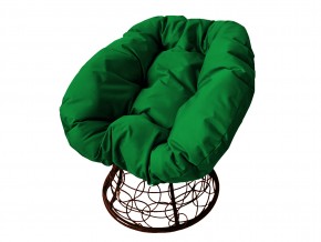 Кресло Пончик с ротангом зелёная подушка в Карабаше - karabash.mebel74.com | фото