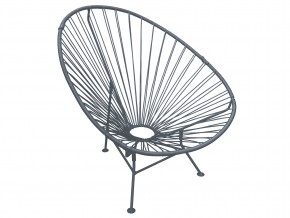 Кресло Ракушка с ротангом серый в Карабаше - karabash.mebel74.com | фото 1