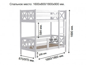 Кровать 2-х ярусная Аист-2 Классика белый 1600х800 мм в Карабаше - karabash.mebel74.com | фото 2