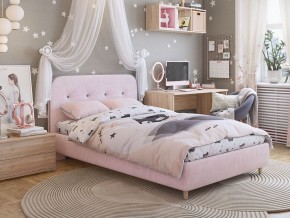 Кровать 900 Лео велюр нежно-розовый в Карабаше - karabash.mebel74.com | фото 4
