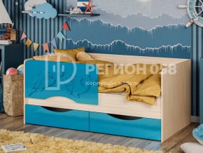 Кровать Дельфин-2 МДФ Голубой металлик в Карабаше - karabash.mebel74.com | фото 1
