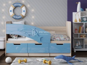 Кровать Дельфин-6 МДФ 1600 Голубой металлик в Карабаше - karabash.mebel74.com | фото 1