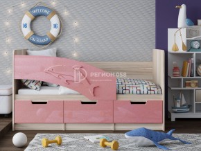 Кровать Дельфин-6 МДФ 1600 Розовый металлик в Карабаше - karabash.mebel74.com | фото 1