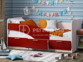 Кровать Дельфин МДФ 1600 Красный металлик в Карабаше - karabash.mebel74.com | фото