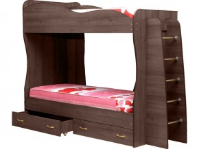 Кровать детская двухъярусная Юниор 1 шимо темный в Карабаше - karabash.mebel74.com | фото 1