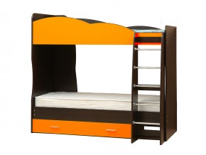 Кровать детская двухъярусная Юниор 2.1 оранжевая в Карабаше - karabash.mebel74.com | фото