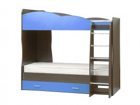 Кровать детская двухъярусная Юниор 2.1 синяя в Карабаше - karabash.mebel74.com | фото