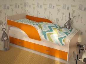 Кровать детская Максимка млечный дуб-оранж в Карабаше - karabash.mebel74.com | фото 1