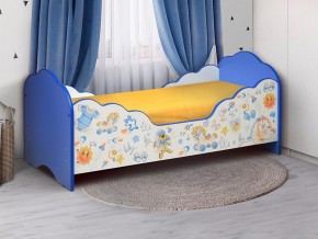 Кровать детская с бортом Малышка №3 700*1400 синяя в Карабаше - karabash.mebel74.com | фото