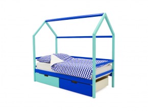 Кровать-домик Svogen с ящиками мятно-синий в Карабаше - karabash.mebel74.com | фото