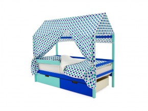 Кровать-домик Svogen с ящиками и бортиком мятно-синий в Карабаше - karabash.mebel74.com | фото 5