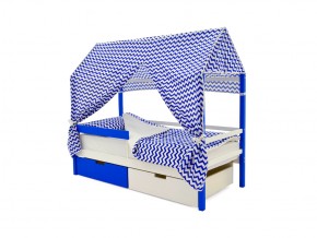 Кровать-домик Svogen с ящиками и бортиком сине-белый в Карабаше - karabash.mebel74.com | фото 4