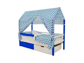 Кровать-домик Svogen с ящиками и бортиком сине-белый в Карабаше - karabash.mebel74.com | фото 5