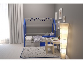Кровать-домик Svogen с ящиками и бортиком сине-белый в Карабаше - karabash.mebel74.com | фото 6