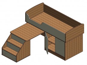 Кровать Дюймовочка 2 Голубая в Карабаше - karabash.mebel74.com | фото 3