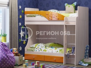 Кровать двухъярусная Бемби МДФ Оранжевый металлик в Карабаше - karabash.mebel74.com | фото
